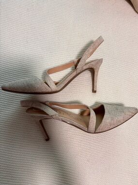 Calvin Klein Neutral Beige Slingback Pointed-Toe Heels